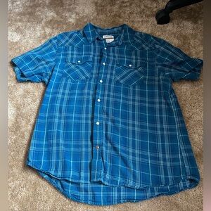 Ariat Blue Plaid Casual Button Down Shirt